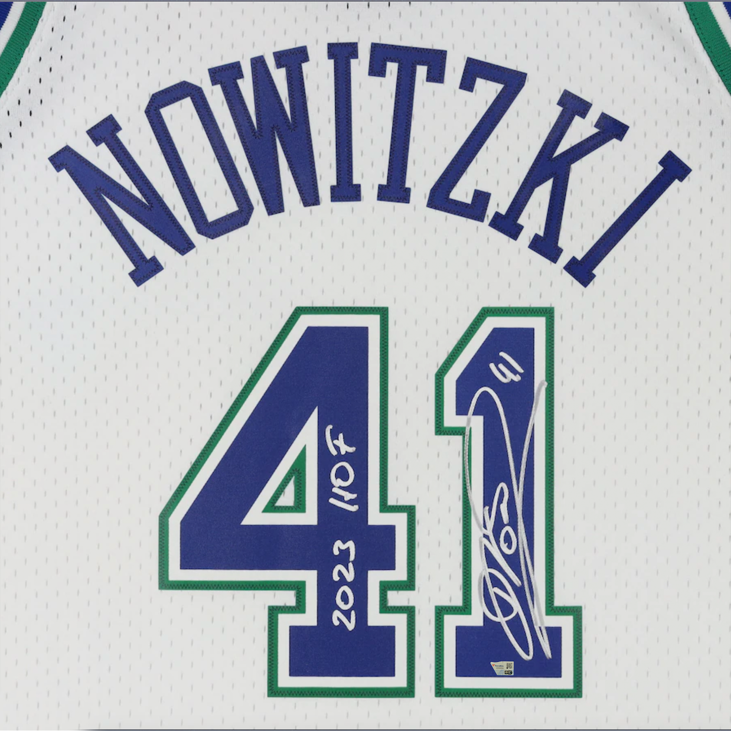 Dirk Nowitzki Autographed "HOF 23" Dallas Mavericks 1998 White Nike Jersey Fanatics