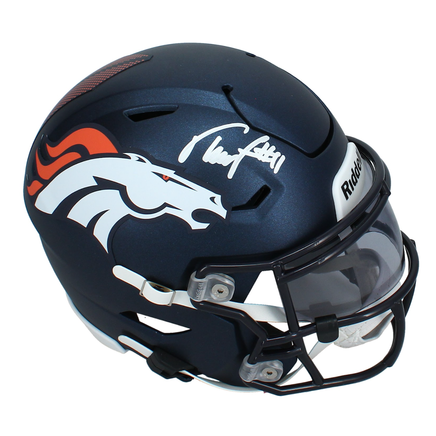 Troy Franklin Autographed Denver Broncos  Mid-Size Speedflex MIDI Helmet Beckett