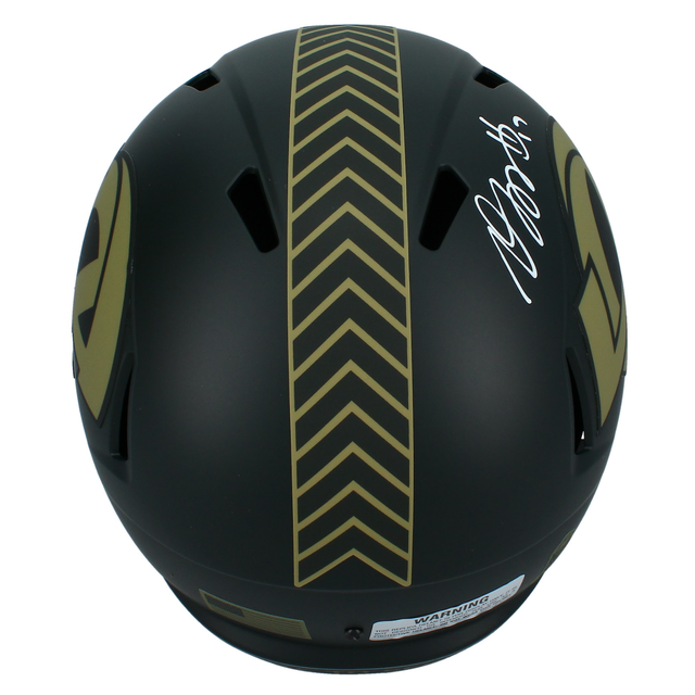 Davante Adams Autographed Rams 2025 Salute to Service Full Size Helmet Beckett