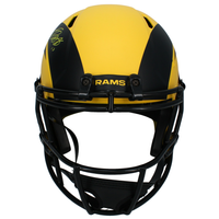 Davante Adams Autographed Rams 'RAVE' Full Size Speed Helmet Beckett