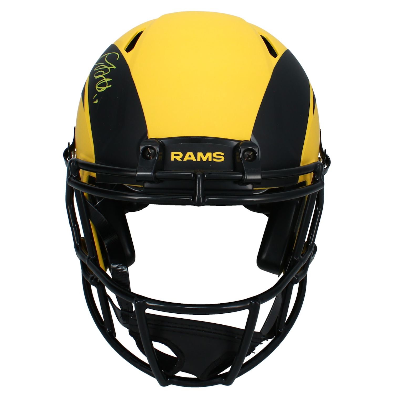 Davante Adams Autographed Rams 'RAVE' Authentic Speed Helmet Beckett