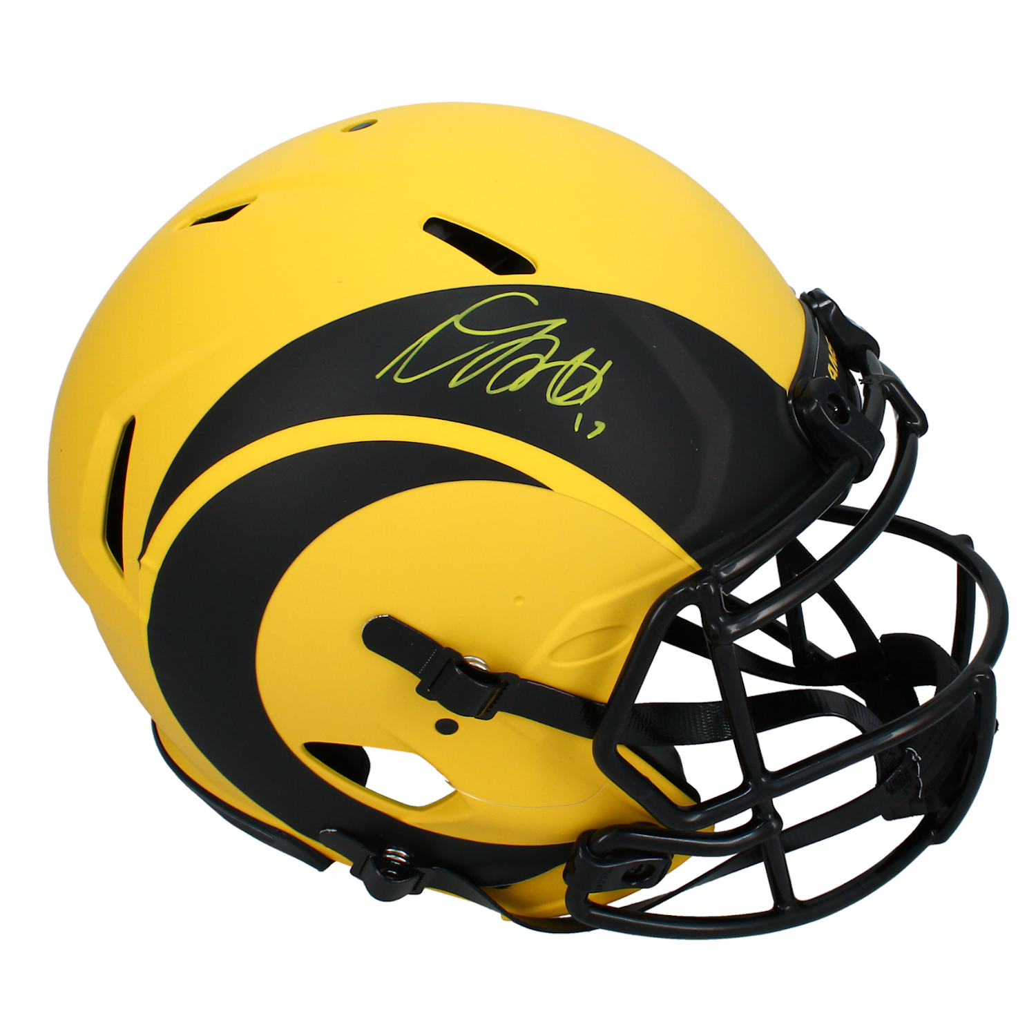 Davante Adams Autographed Rams 'RAVE' Authentic Speed Helmet Beckett