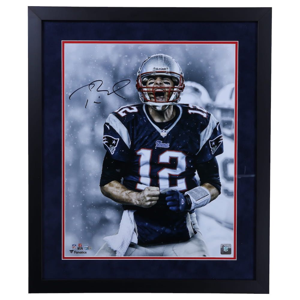 Tom Brady Autographed Patriots "Scream" Framed 16" x 20" Photograph Fanatics