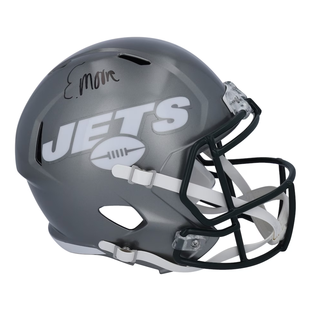 ELIJAH MOORE Autographed New York Jets Full Size Flash Helmet FANATICS