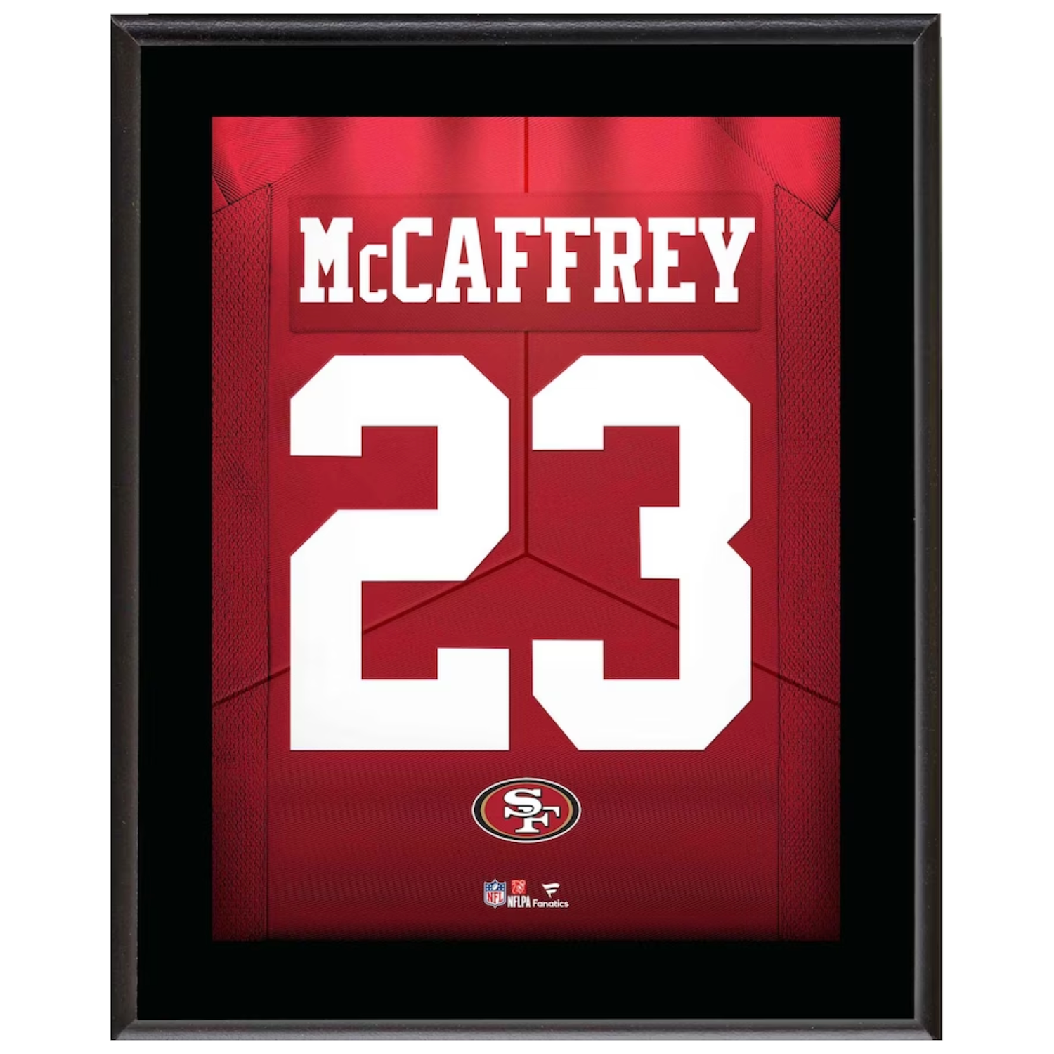 Christian McCaffrey 49ers 10.5" x 13" Jersey Style Number 23 Sublimated Plaque