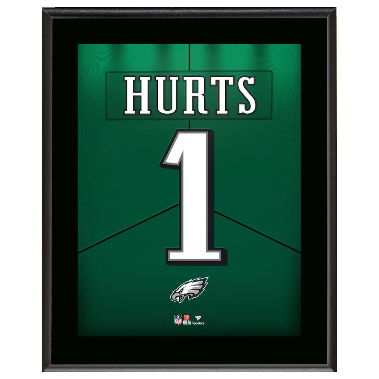 Jalen Hurts Eagles 10.5" x 13" Jersey Style Number "1" Sublimated Plaque