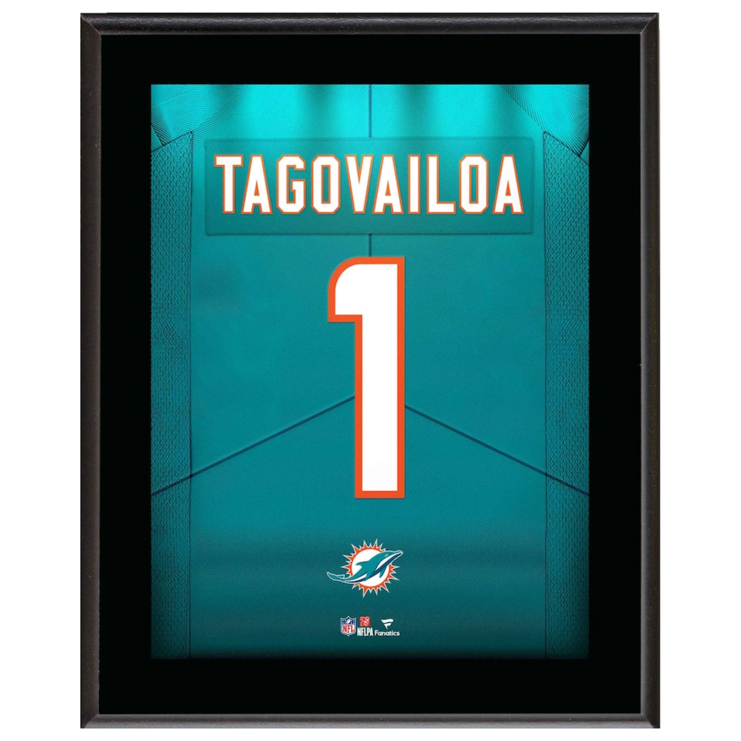 Tua Tagovailoa Dolphins 10.5" x 13" Jersey Style Number "1" Sublimated Plaque