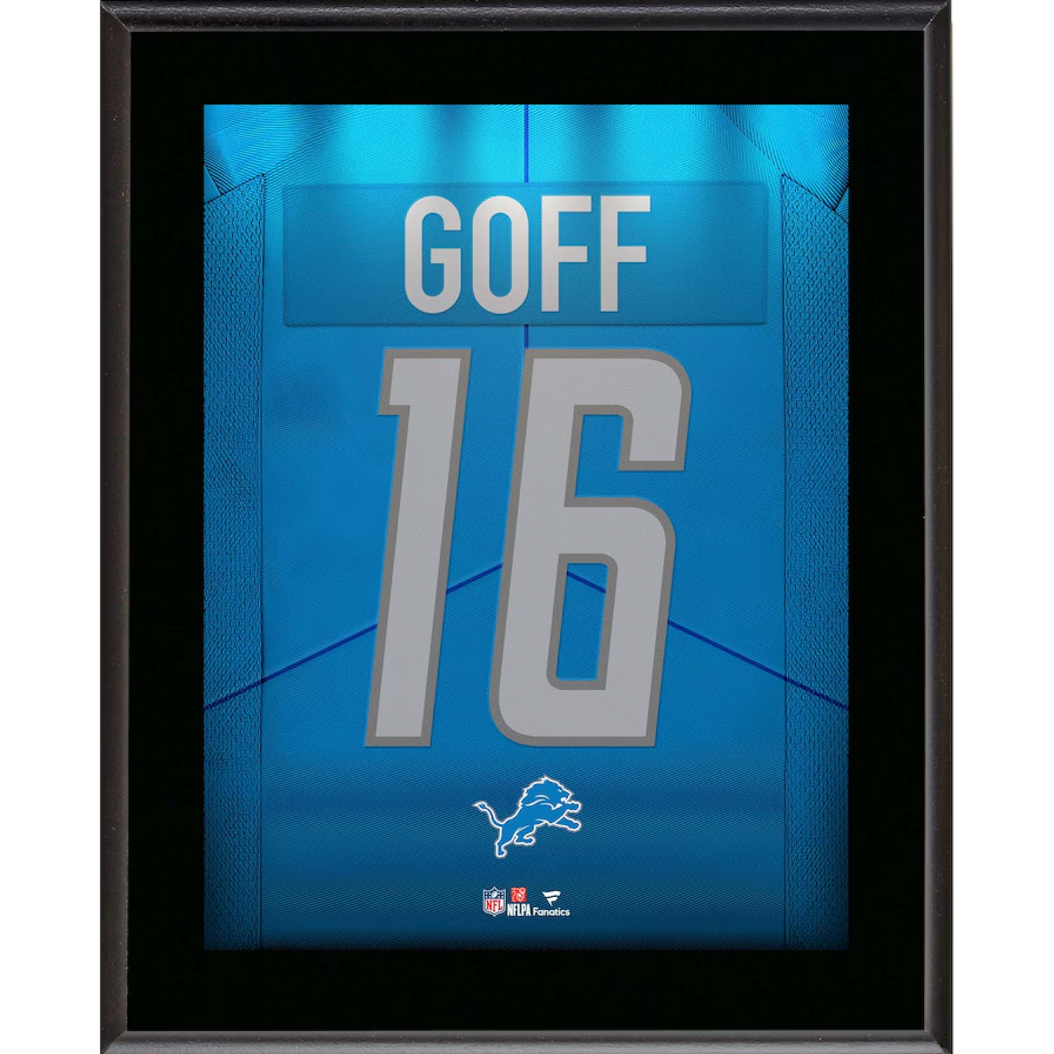Jared Goff Detroit Lions 10.5" x 13" Jersey Style Number "16" Sublimated Plaque