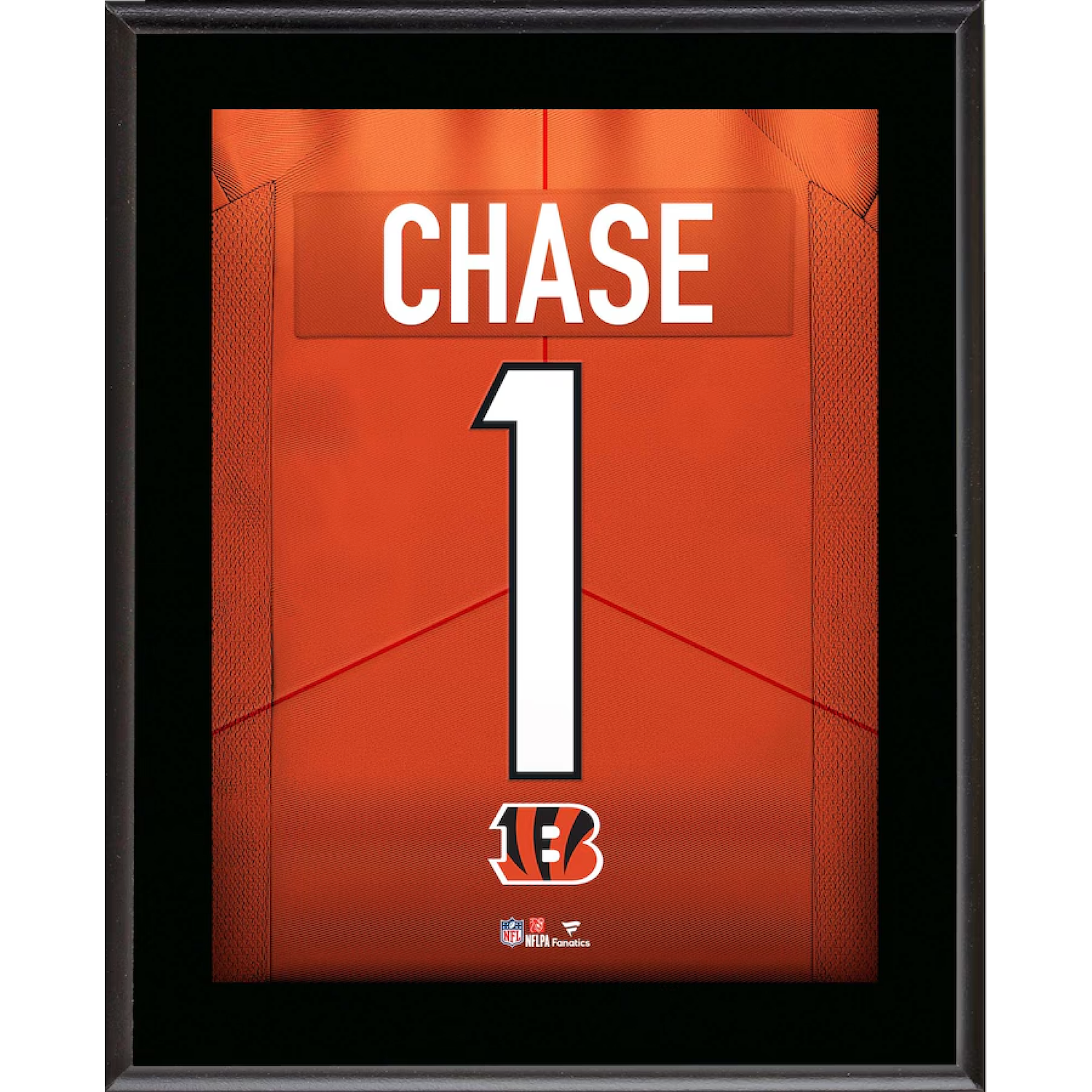 Ja'Marr Chase Bengals 10.5" x 13" Jersey Style Number "1" Sublimated Plaque