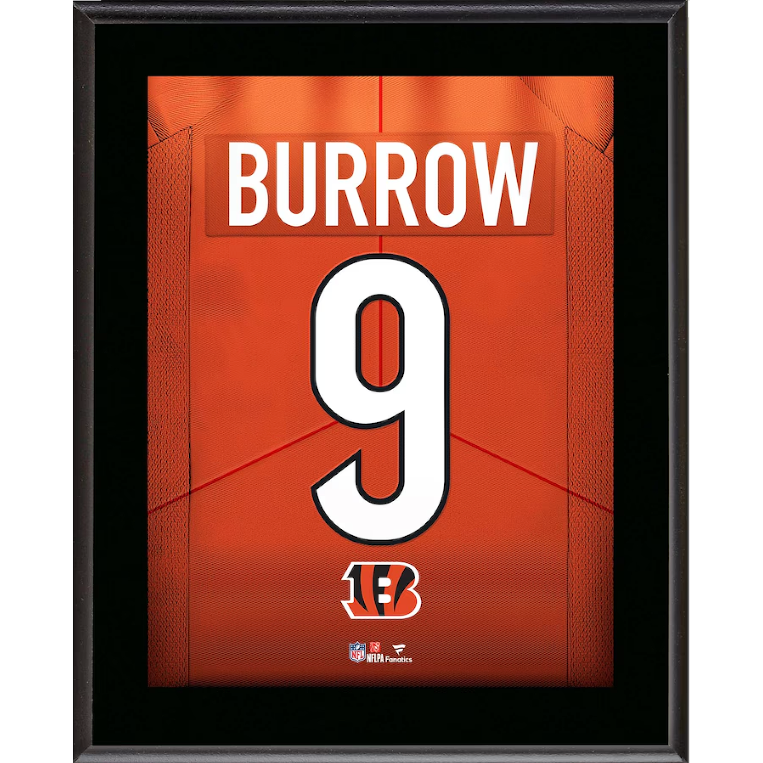Joe Burrow Bengals 10.5" x 13" Jersey Style Number "9" Sublimated Plaque