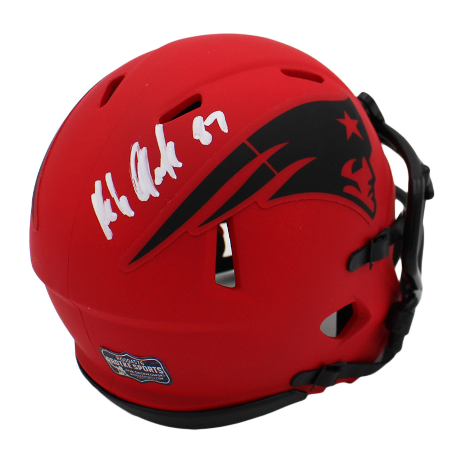 Rob Gronkowski Autographed New England Patriots 'RAVE' Speed Mini Helmet Radtke