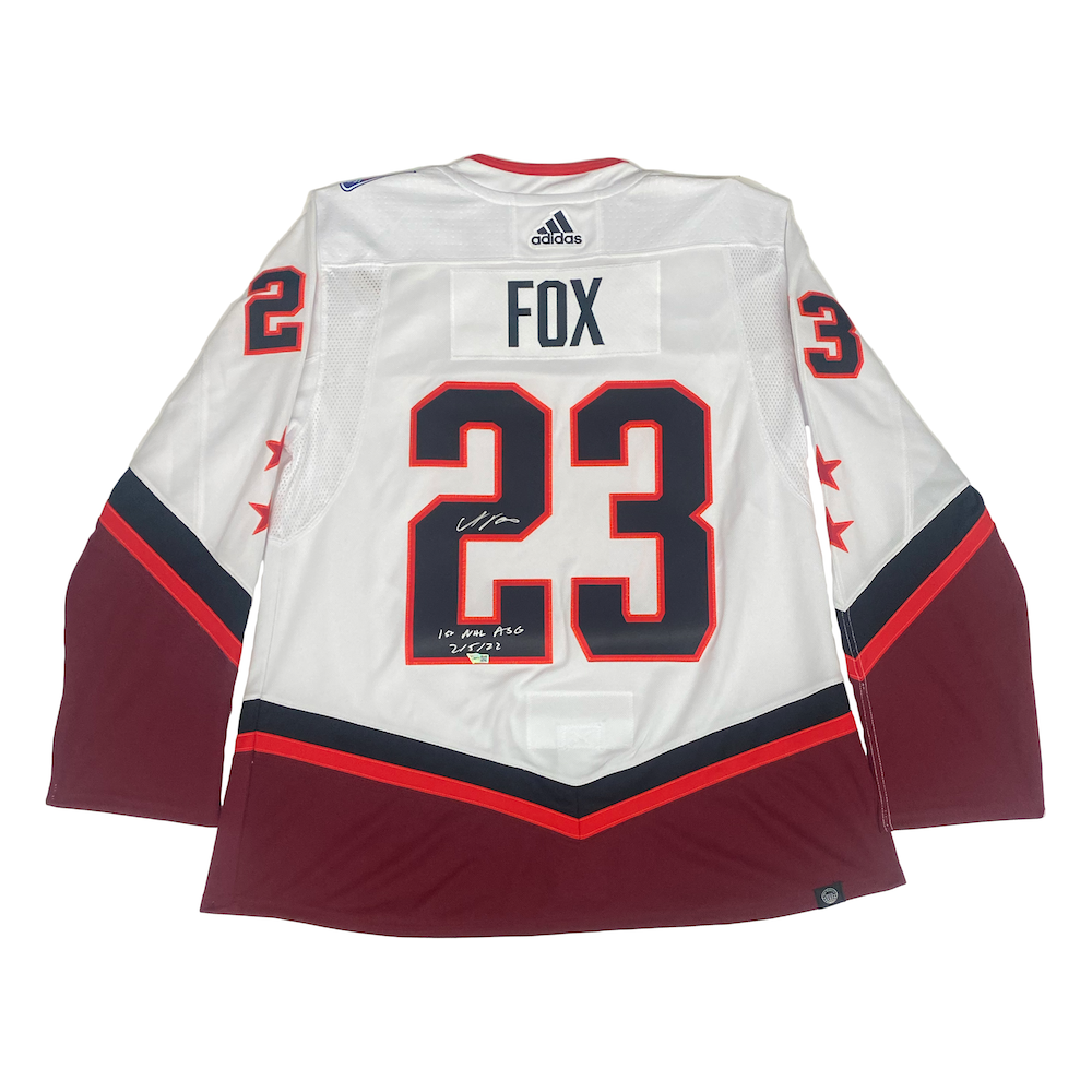 ADAM FOX Autographed "1st NHL ASG 2/5/22" Authentic All Star Jersey FANATICS