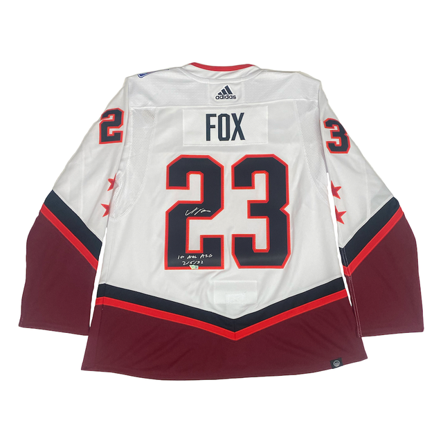 ADAM FOX Autographed "1st NHL ASG 2/5/22" Authentic All Star Jersey FANATICS