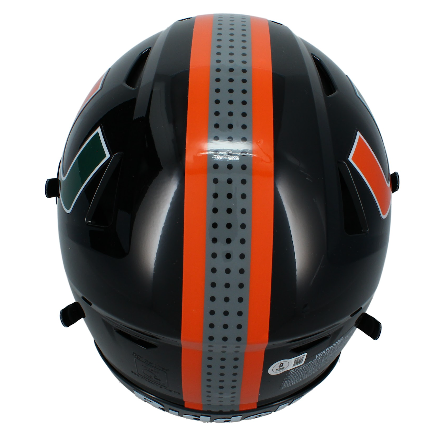 Edgerrin James Autographed Hurricanes Miami Nights SpeedFlex Helmet Beckett