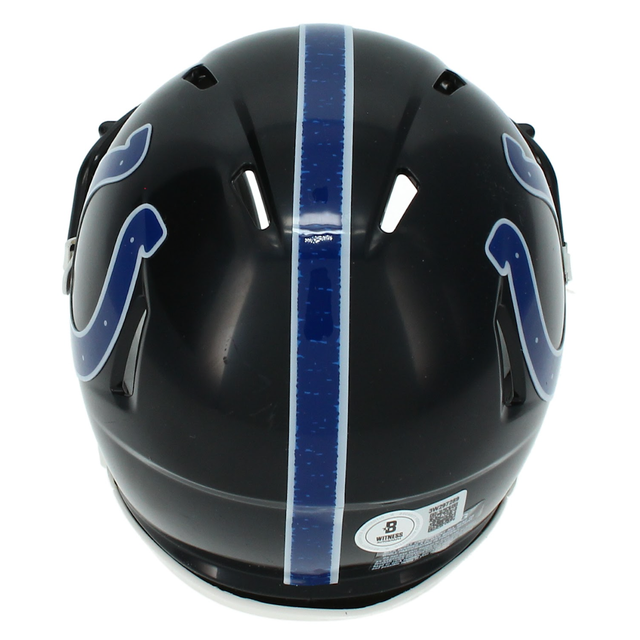 Edgerrin James Autographed Indianapolis Colts Black Mini Speed Helmet Beckett