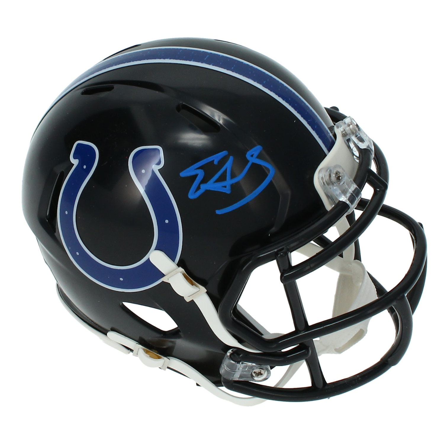 Edgerrin James Autographed Indianapolis Colts Black Mini Speed Helmet Beckett