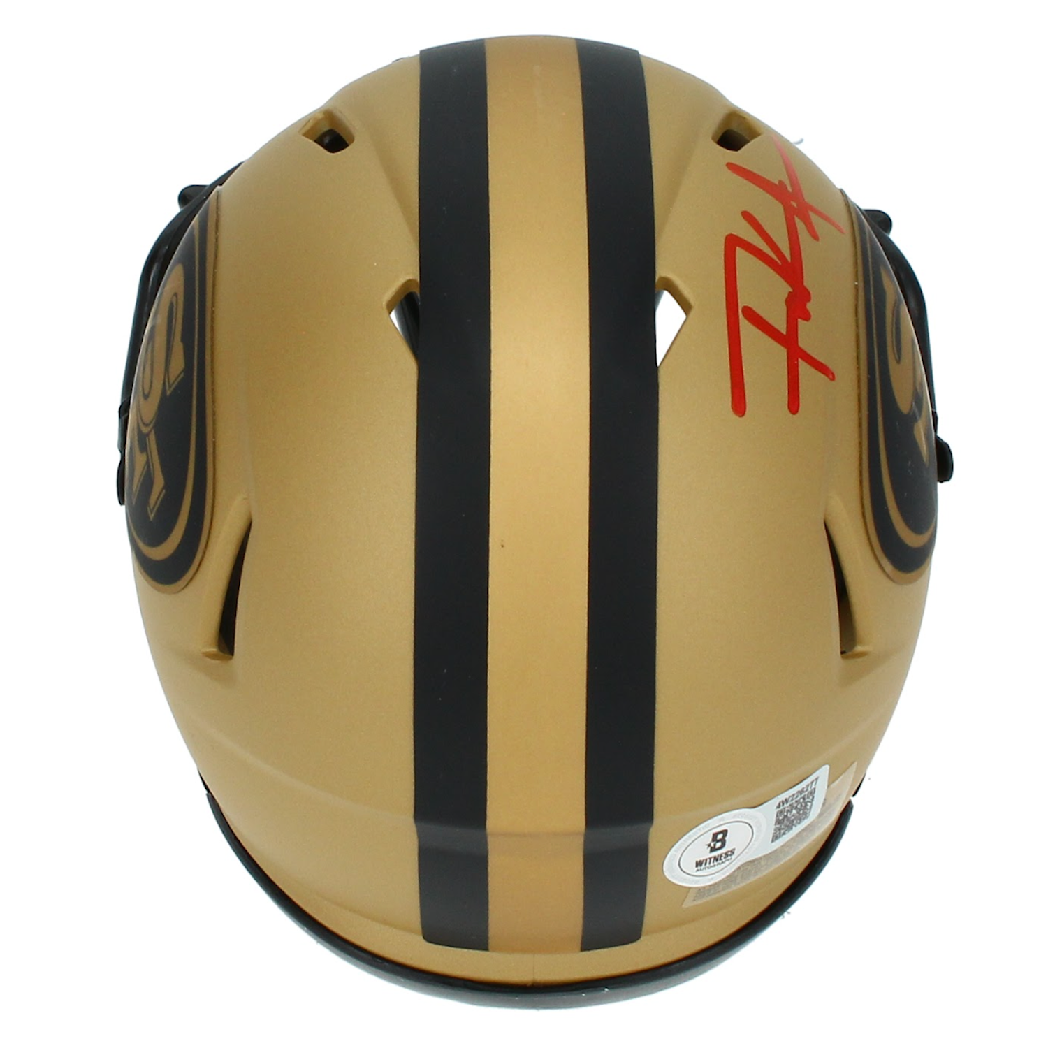 Frank Gore Autographed San Francisco 49ers Rave Mini Speed Helmet Beckett