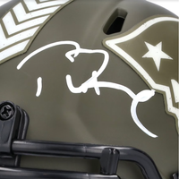 TOM BRADY Autographed Patriots Salute to Service Mini Speed Helmet FANATICS