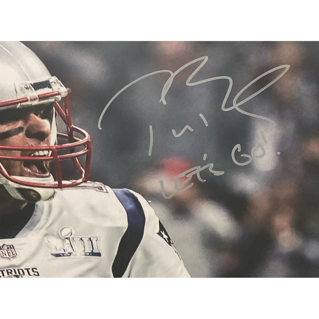 Tom Brady Autographed "Let's Go!" 20" x 24" SB Plaque 34" x 31" Framed Photo Fanatics