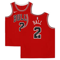 LONZO BALL Autographed Chicago Bulls Nike Red Jersey FANATICS