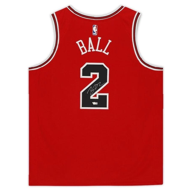 LONZO BALL Autographed Chicago Bulls Nike Red Jersey FANATICS