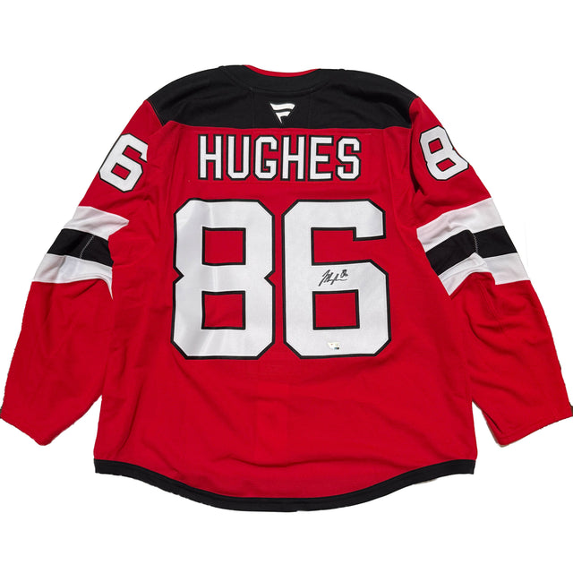 Jack Hughes Autographed New Jersey Devils Red Adidas Authentic Jersey Fanatics