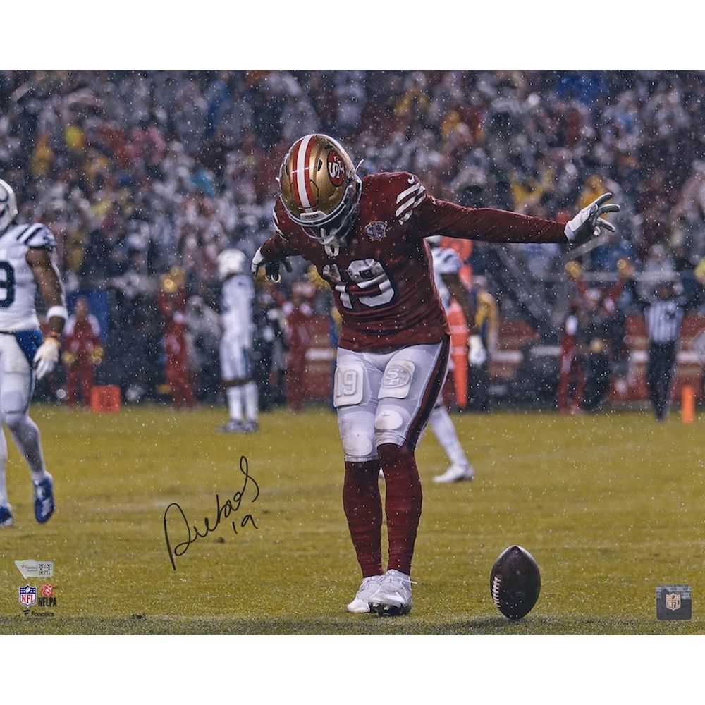 DEEBO SAMUEL Autographed 49ers "TD In The Rain" 16" x 20" Photograph FANATICS
