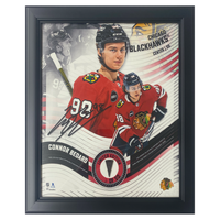 Connor Bedard Chicago Blackhawks Framed 15" x 17" Game Used Puck Collage LE 50