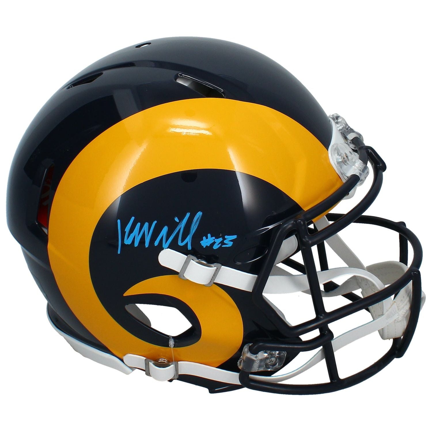 Kyren Williams Autographed Rams 1981-99 Throwback Authentic Speed Helmet Beckett