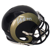 Kyren Williams Autographed Rams Throwback Mini Speed Helmet Beckett