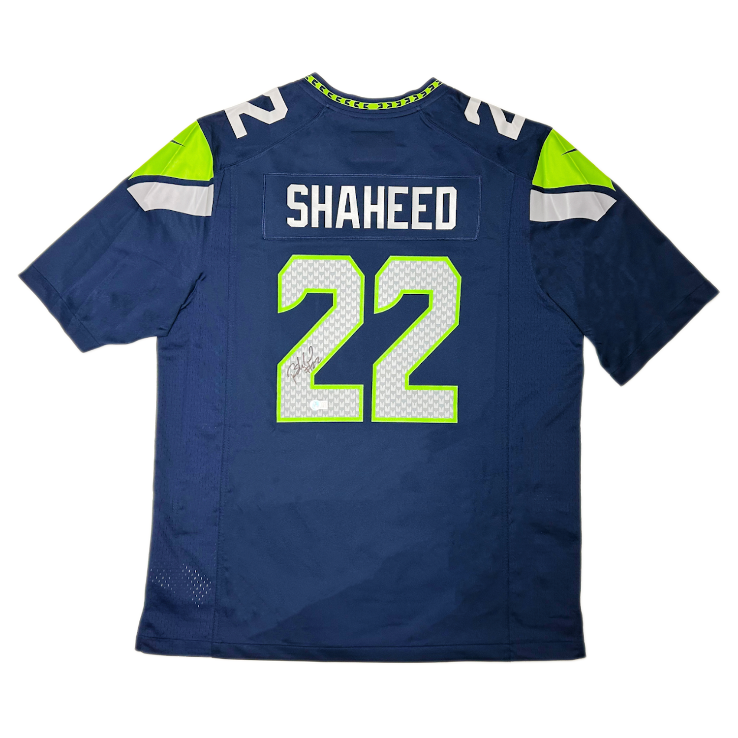 Rashid Shaheed Autographed Seahawks Nike Navy Game Jersey Beckett - Signed 1/23/26