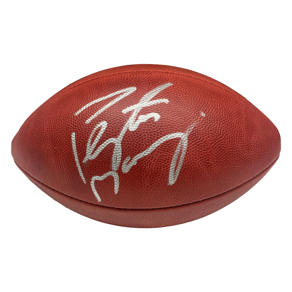 PEYTON MANNING Autographed Duke Metallic Broncos Logo Football FANATICS