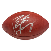 PEYTON MANNING Autographed Duke Metallic Broncos Logo Football FANATICS