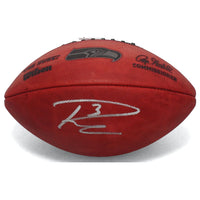 RUSSELL WILSON Autographed Seattle Seahawks Metallic Logo NFL Duke Football FANATICS