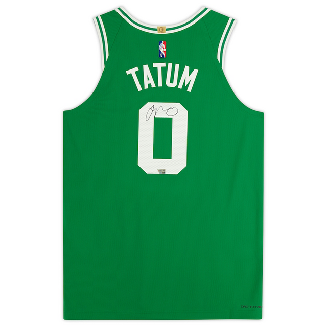 Jayson Tatum Autographed Boston Celtics Authentic Green Nike Jersey size 48 Fanatics