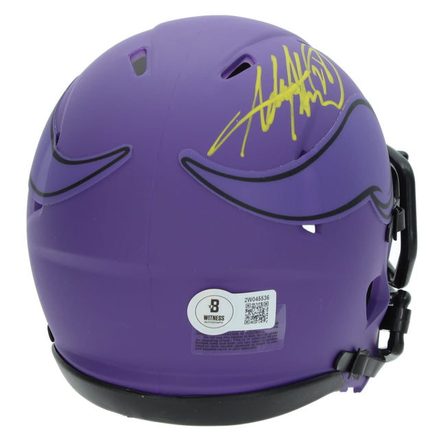 Adrian Peterson Autographed Minnesota Vikings RAVE Speed Mini Helmet Beckett