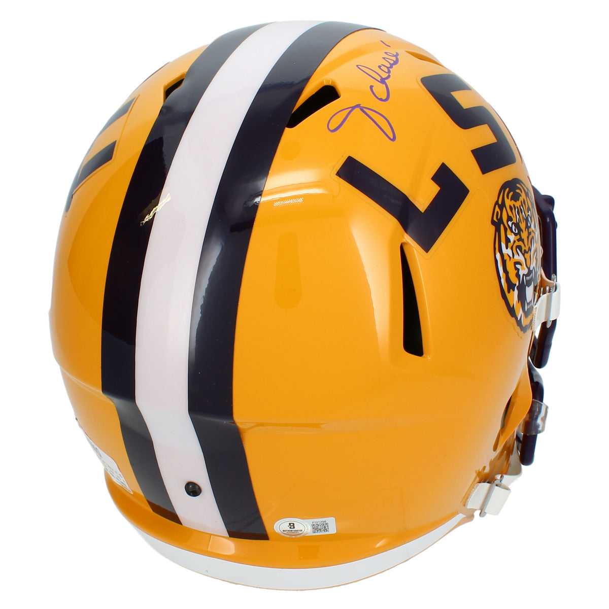 Ja'Marr Chase Autographed LSU Tigers Speed Full Size Helmet Beckett Witnessed