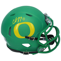 Christian Gonzalez Autographed Oregon Ducks Apple Green Speed Mini Helmet Beckett