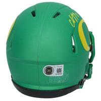 Christian Gonzalez Autographed Oregon Ducks Apple Green Speed Mini Helmet Beckett
