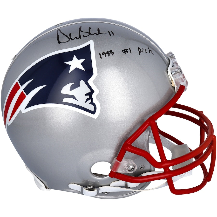 DREW BLEDSOE Autographed "1993 #1 Pick" Patriots Authentic Helmet FANATICS