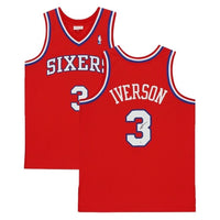 ALLEN IVERSON Autographed Philadelphia 76ers Authentic Red Jersey FANATICS