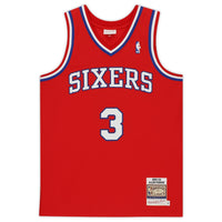 ALLEN IVERSON Autographed Philadelphia 76ers Authentic Red Jersey FANATICS