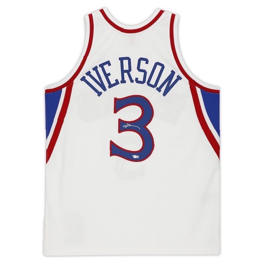 ALLEN IVERSON Autographed Philadelphia 76ers White Authentic Jersey FANATICS