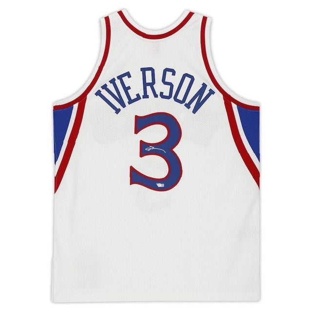 ALLEN IVERSON Autographed Philadelphia 76ers White Authentic Jersey FANATICS