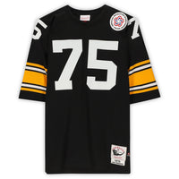 Joe Greene Autographed/Inscribed "HOF 87" Pittsburgh Steelers Mitchell & Ness Black Authentic Jersey Fanatics