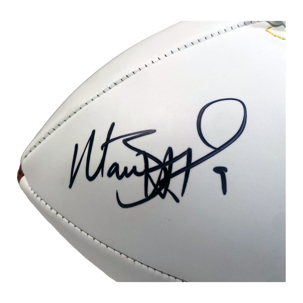 MATTHEW STAFFORD Autographed SB LVI Match-Up White Panel Football FANATICS