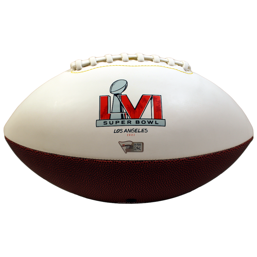 MATTHEW STAFFORD Autographed SB LVI Match-Up White Panel Football FANATICS