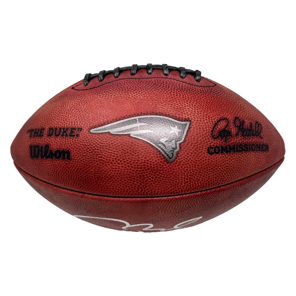 TOM BRADY Autographed "Let's Go" Metallic Patriots Logo Football FANATICS LE 12