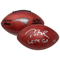 TOM BRADY Autographed "Let's Go" Metallic Patriots Logo Football FANATICS LE 12