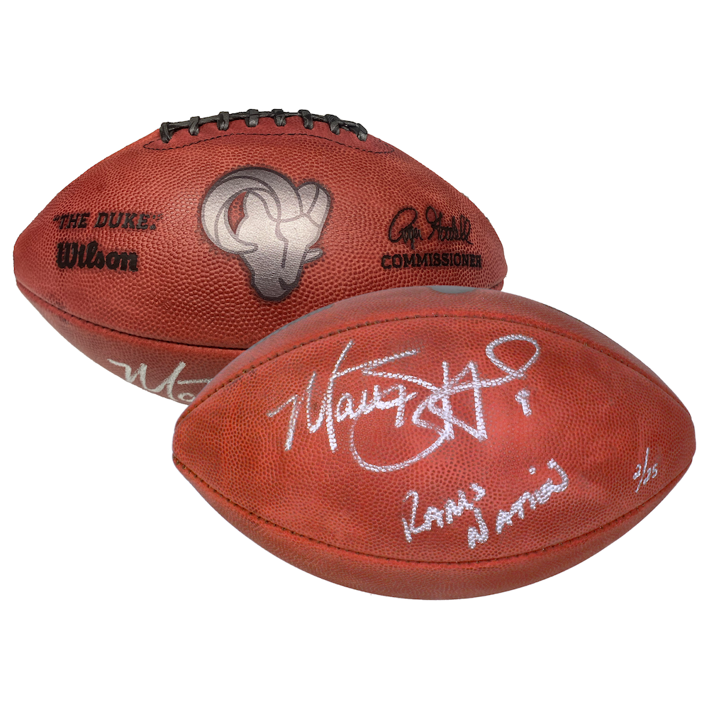 Matthew Stafford Autographed "Rams Nation" Metallic Logo Football Fanatics LE 25